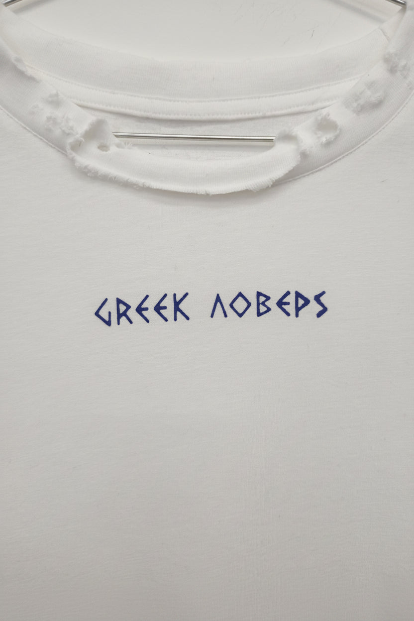 DISTRESSED SLEEVLESS GREEK LOVERS