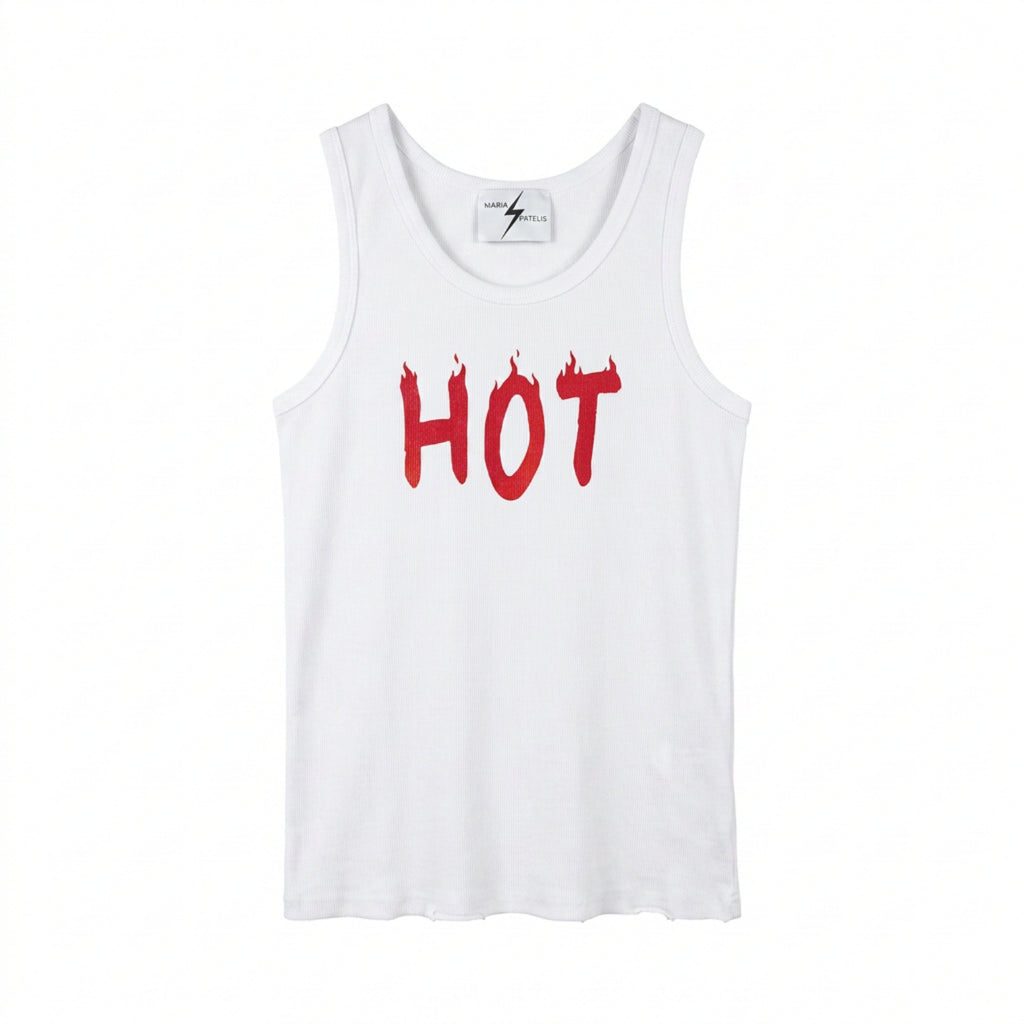 HANDMADE SCREEN-PRINTED HOT TANKTOP
