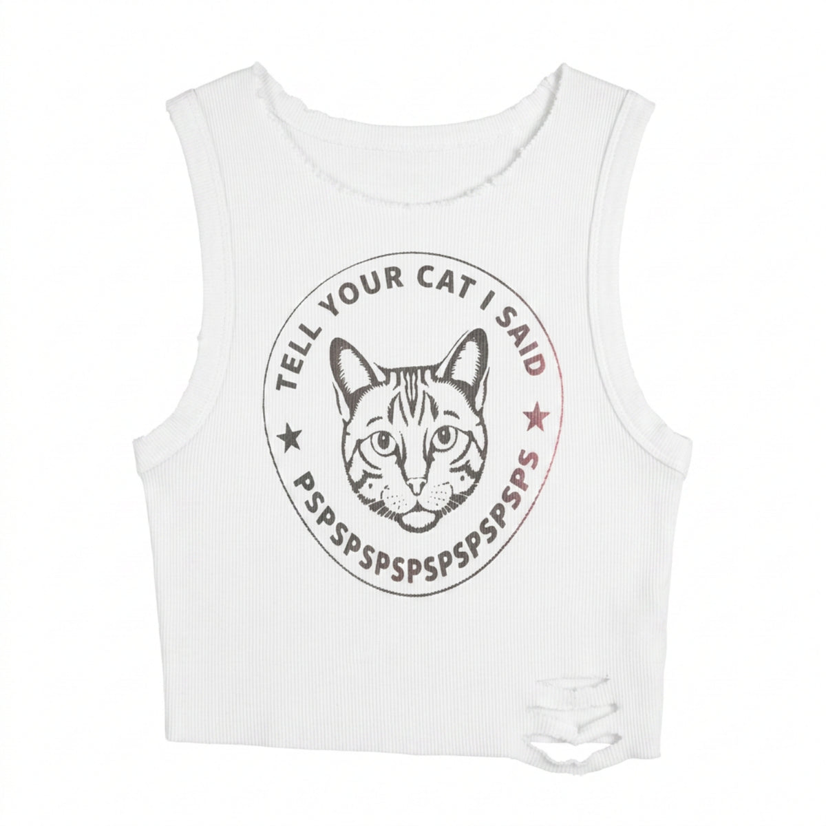 CROP TOP ''TELL YOUR CAT''.