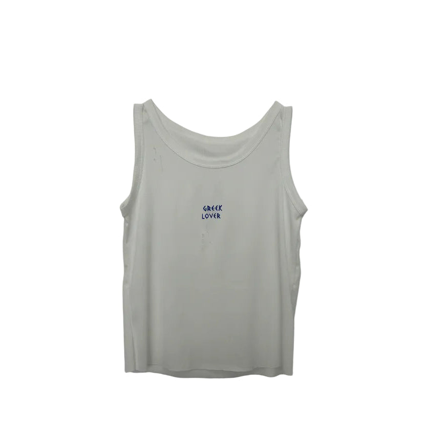 DISTRESSED GREEK LOVERS TANK TOP
