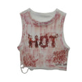 HANDMADE SCREEN-PRINTED HOT CROP TOP