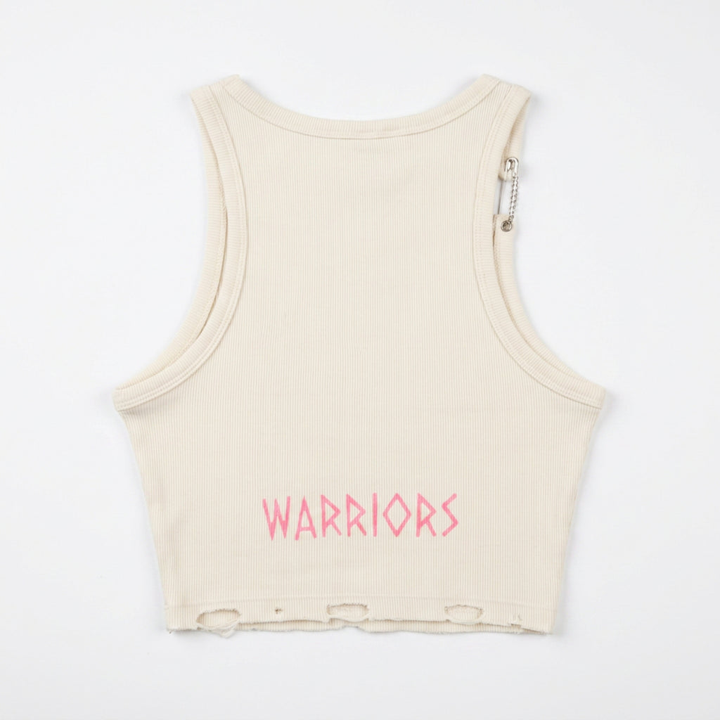 WARRIORS SCREEN-PRINTED CROP TOP
